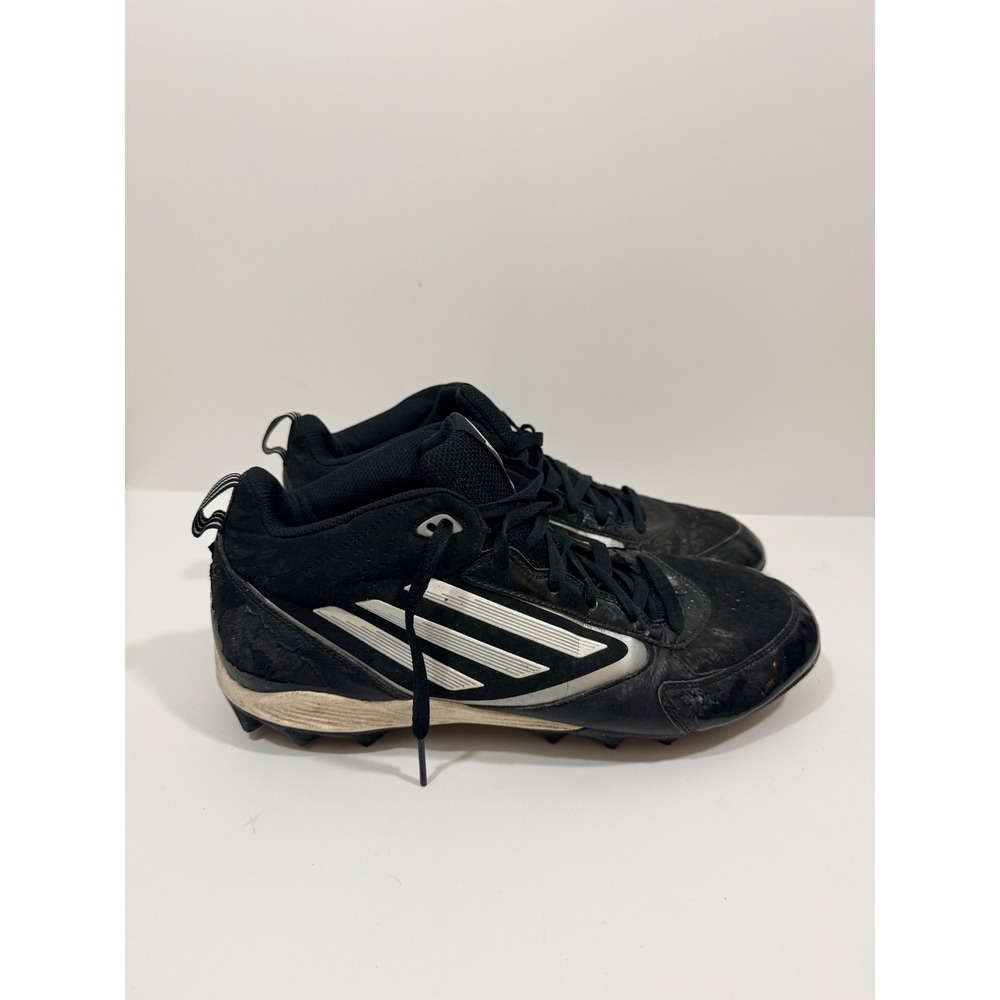 Adidas Lightning Football Cleats Mens 12.5 Black Silver Fair G65940 Mid Top